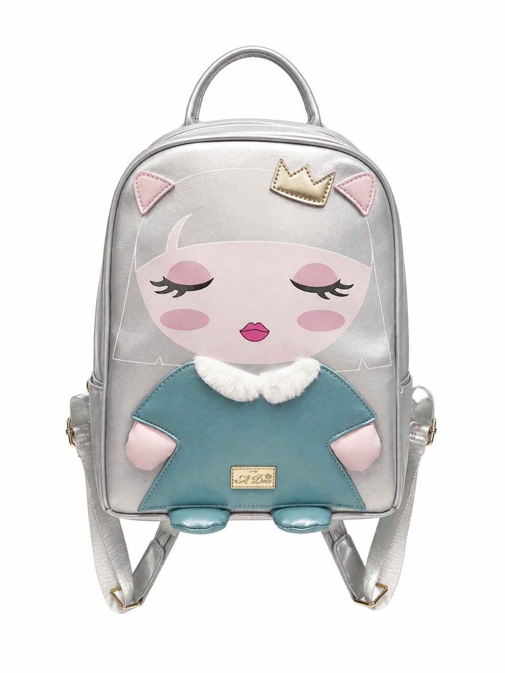 Betsey Johnson Silver & Teal Princess Doll Kids Backpack